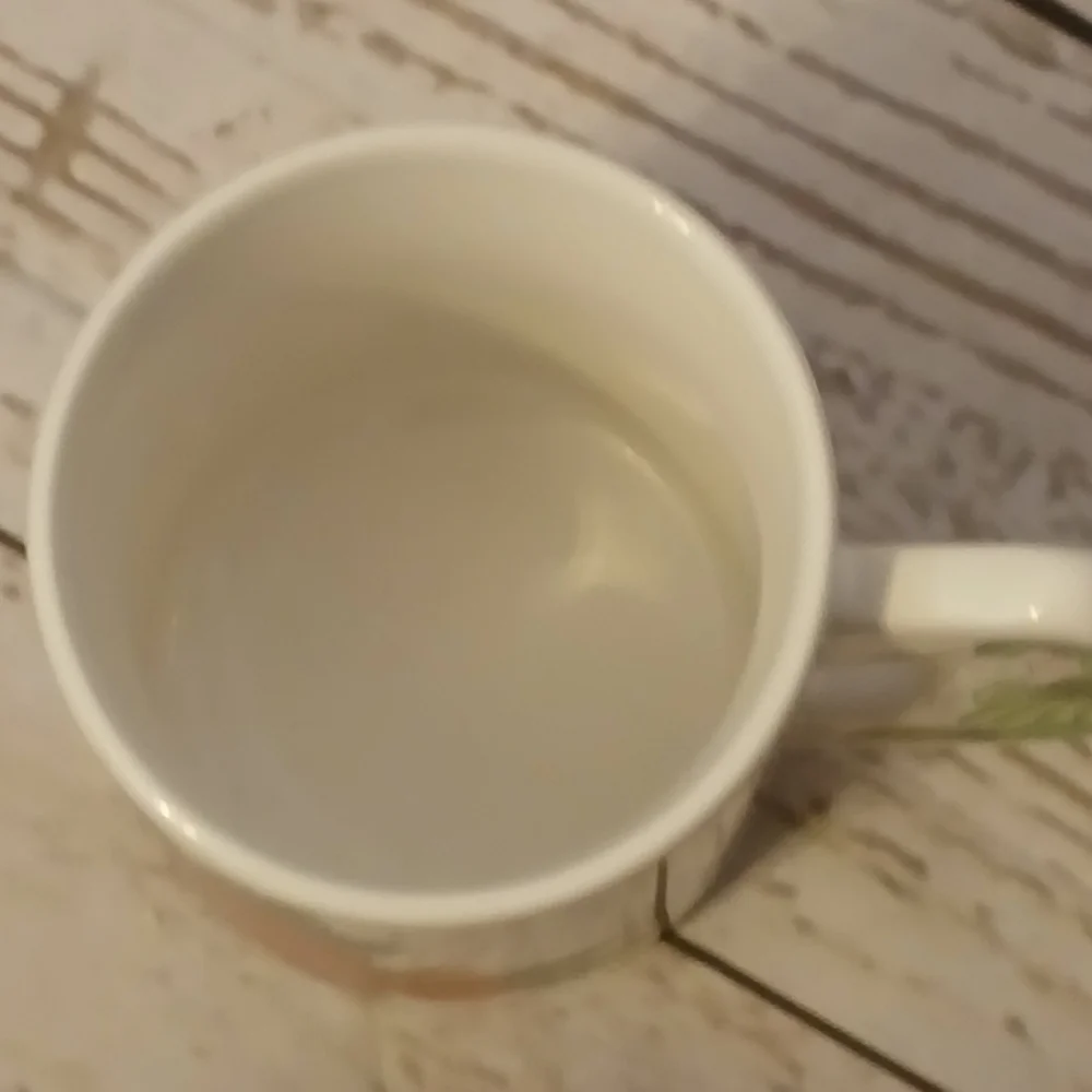 Floral Coffee Mug with Hummingbird Handle